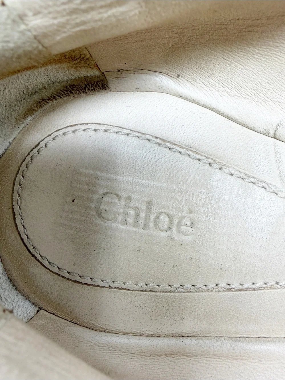 Chloe LAUREN Scallop Metallic Gold Leather Ballet Flats Womens Size 37 EU 7 US